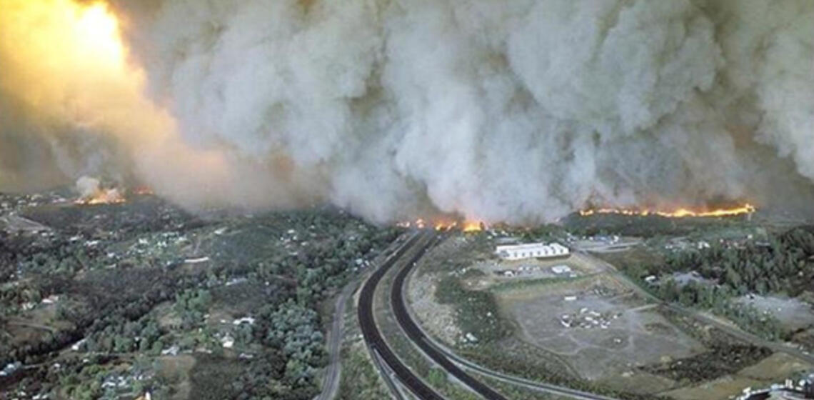 Wildfire burning a California city
